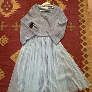 Fairy Blue Layered Arabesque Dress, Tulle Skirt